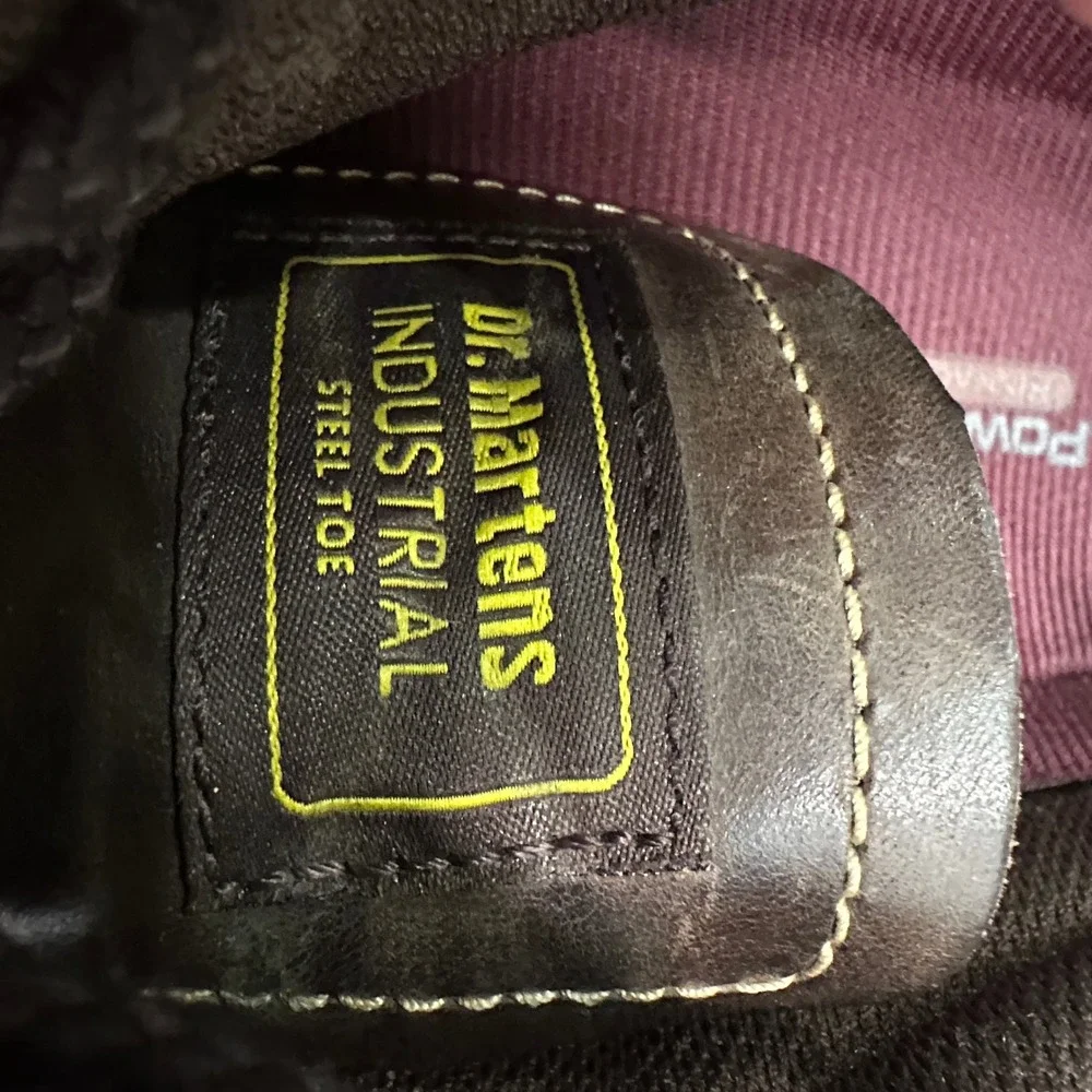 Dr. Martens Steel Toe Brown Leather Work Shoes Mens Size 11M Dark Brown Leather
